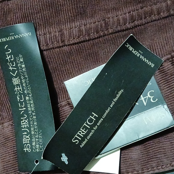 Banana Republic Men's Corduroy Pants - Deep Burgundy. Sz.34 X32 Slim. NWT - Picture 13 of 16